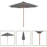  The Living Store Zunanji senčnik z lesenim drogom 300 cm antracit - Senčnik, (21743050) Cene
