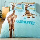 Catherine Lansfield Turkizna otroška posteljnina za zakonsko posteljo 200x200 cm Havin A Giraffe – | Shoptok.si