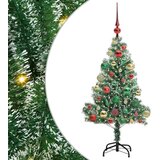 vidaXL Umjetno Božićno Drvo s Snježnim Flokom i LED Svjetlom 120 cm | shoptok.hr