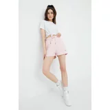 Karl Kani Kratke hlače za žene, boja: ružičasta, s aplikacijom, srednje visoki struk