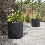 Vrtna sadilice 2 kom crna šesterokutna 46x40x45 cm čelična | shoptok.hr