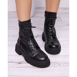 Resti Women's black openwork ankle boots with a flat heel Rolika - Footwear | Shoptok.si