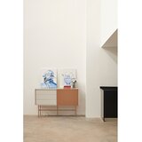 Teulat Opečnato oranžna/bež nizka komoda z drsnimi vrati 140x91 cm Nube – | Shoptok.si