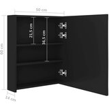 vidaXL LED kopalniška omarica z ogledalom črna 50x14x60 cm | Shoptok.si
