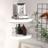  Plutajuće kutne police 2 kom sjajne bijele 25 x 25 x 3 8 cm MDF | shoptok.hr