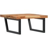  Zidna polica za umivaonik od čelika i masivnog bagremovog drva Smeđa 60 x 60 x 4 cm | Shoptok.si