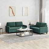 vidaXL Sedežna garnitura 2-delna z blazinami temno zelen žamet | Shoptok.si