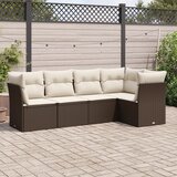 vidaXL 5-dijelni set vrtnih sofa s jastucima poliratan smeđi Cijene