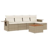 Maison Chic Seti vrtnega pohištva - Vrtna garnitura - Vrtni pohištvo set 6-delna z blazinami bež poli ratan, (21803823) | Shoptok.si