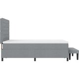  Postelja s pomično osnovo z vzmetnico in klopjo svetlo siva 160x200 cm Tkanina, (22083583) | Shoptok.si