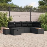 vidaXL set od 6 dijelova vrtnog kauča s jastucima crni poli ratan | shoptok.hr