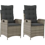 Maison Chic nastavljivi vrtni stoli - stol za vrt 2 kosa z blazinami siv poli ratan JS96, (21877638) | Shoptok.si