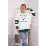 Kesi Malibu insulated sweatshirt ecru + dark green | Shoptok.si