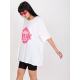 Italy Moda T-shirt-DHJ-TS-6862.24X-white-pink | Shoptok.si