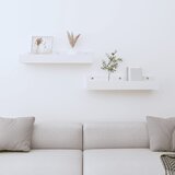 vidaXL Stenske police 2 kosa bela 50x12x9 cm trdna borovina | Shoptok.si