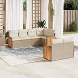  7-dijelni set vrtnih sofa od poliratana s jastucima bež | shoptok.hr
