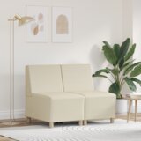 SOFA Stolice 2 pcs Krema 55 x 74 x 82 cm Lažna koža Cijene