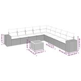  10-dijelni set vrtnih sofa s jastucima crni od poliratana | shoptok.hr