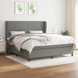 Maison Chic Box spring postelja - Vzmetna postelja z vzmetnico temno siva 180x200 cm blago SL2204, (21909237) | Shoptok.si