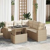 Maison Chic Seti vrtnega pohištva - Vrtna garnitura - Vrtni pohištvo set 6-delna z blazinami bež poli ratan, (21813614) | Shoptok.si