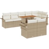  9-dijelni vrtni set sofa s jastučićima bež poli ratan | shoptok.hr