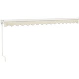 vidaXL Zložljiva tenda krem 4x3 m blago in aluminij | Shoptok.si