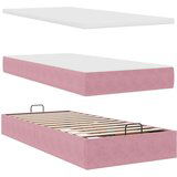 vidaXL Otomanski posteljni okvir z vzmetnicami roza 200x200cm žamet | Shoptok.si