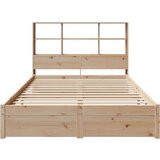 vidaXL Krevet s regalom za knjige bez madraca 120x200 cm od borovine | shoptok.hr