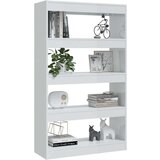 Ormarić za knjige / pregrada sjajni bijeli 80x30x135 cm iverica | shoptok.hr