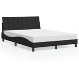 vidaXL Krevet s madracem crni 140x200 cm baršunasti | shoptok.hr