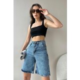 Trend Alaçatı Stili Shorts - Blue - High Waist | shoptok.hr