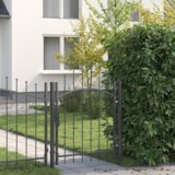 vidaXL Vrtna vrata s ključavnico Siva 150 x 100 cm 100 x 150 cm Jeklo | Shoptok.si