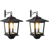 Lampa za zid 2 kom. Crna 19 x 14 x 25 cm Nehrđajući čelik i ABS | Eponuda.com