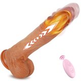 SuperLove Realistic Thrusting & Heating 3in1 Silicone Dildo with Remote Flesh | Shoptok.si