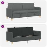 SOFA s pohranom Tamnosiva 192 x 78 x 87 cm Poliester | shoptok.hr