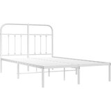 vidaXL Kovinski posteljni okvir z vzglavjem bel 120x200 cm | Shoptok.si