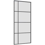  Klizna vrata s priborom crna 90 x 205 cm od ESG stakla | shoptok.hr