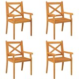  5-dijelni vrtni blagovaonski set od masivnog bagremovog drva Smeđa Dužina stola 85 cm | shoptok.hr