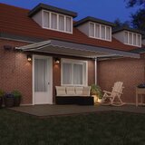  Skrovita tenda S LED lampica Svjetlosiva 450 ×300 cm tkanina | shoptok.hr