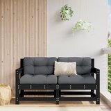 Maison Chic Vrtni kotni kavč - Zunanji kavč 2 kosa črna trdna borovina, (22040757) | Shoptok.si