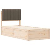  Posteljni okvir z oblazinjenim vzglavjem Taupe 75 x 190 cm, (5000101461) | Shoptok.si