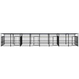 vidaXL Vanjski kavez za pse s krovom čelični 15,02 m² | shoptok.hr