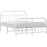  Metalni okvir kreveta uzglavlje i podnožje bijeli 140x200 cm | shoptok.hr
