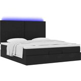 vidaXL Otomanski posteljni okvir z vzmetnico črn 180x200 cm blago | Shoptok.si