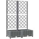 vidaXL Vrtna sadilica s rešetkom svjetlosiva 80x40x121 5 cm PP | shoptok.hr