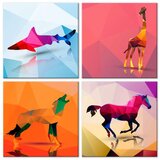  Slika - Geometric Animals (4 Parts) 60x60 | shoptok.hr
