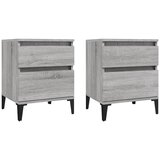  Noćni ormarići 2 kom boja dimljenog smeđi 40x35x50 cm | shoptok.hr