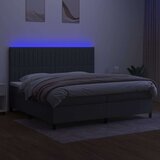  Krevet box spring s madracem LED tamnosivi 200x200 cm tkanina | shoptok.hr