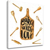  Slike na platnu sa tekstom baked with love (moderne slike sa) Cene