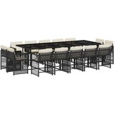  15-dijelni vrtni blagovaonski set s jastucima poliratan crni | shoptok.hr